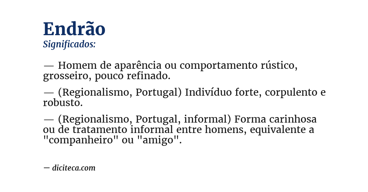 Significado de endrão