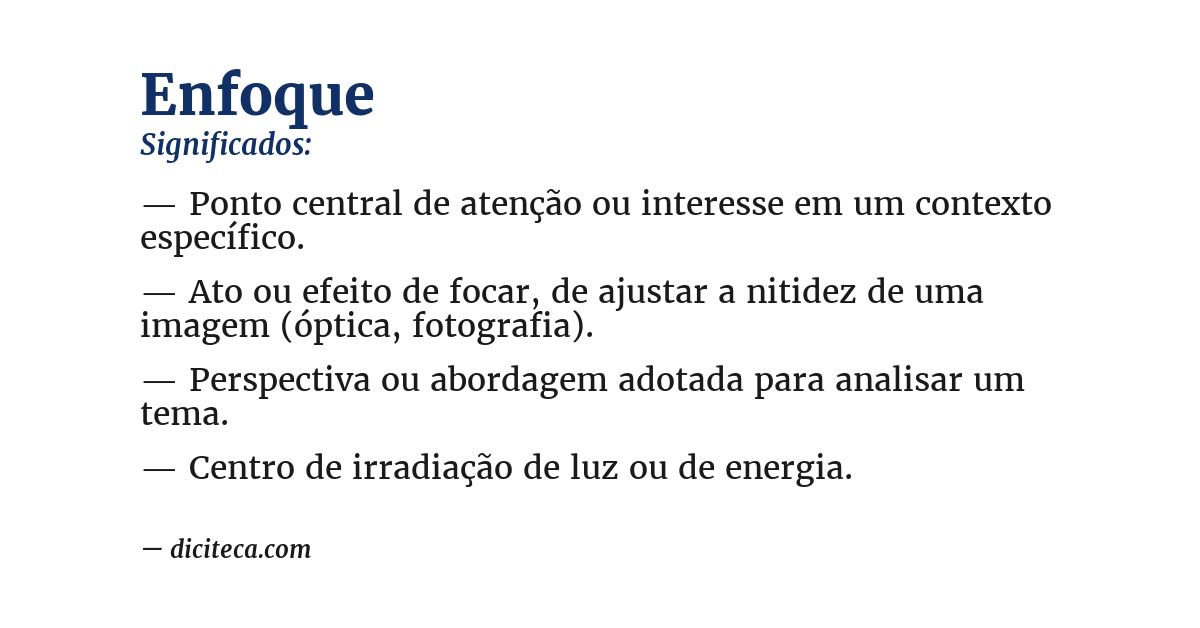 Significado de enfoque