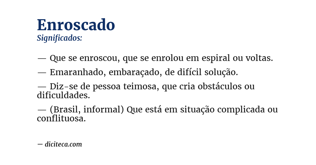 Significado de enroscado