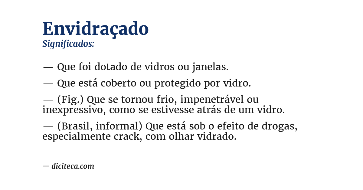 Significado de envidraçado