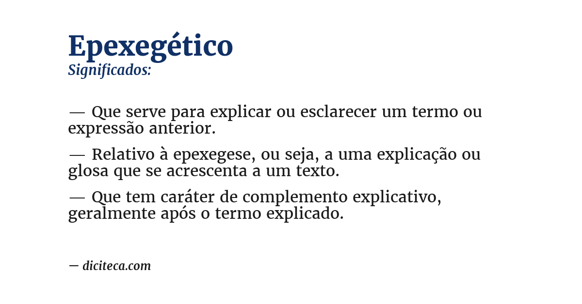 Significado de epexegético