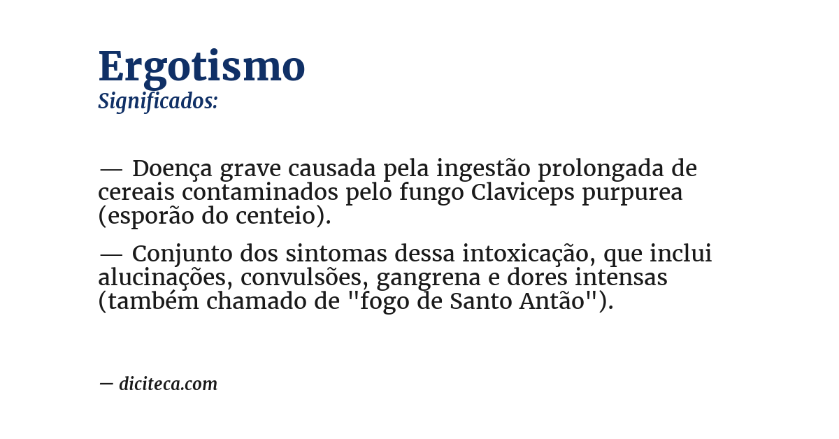 Significado de ergotismo