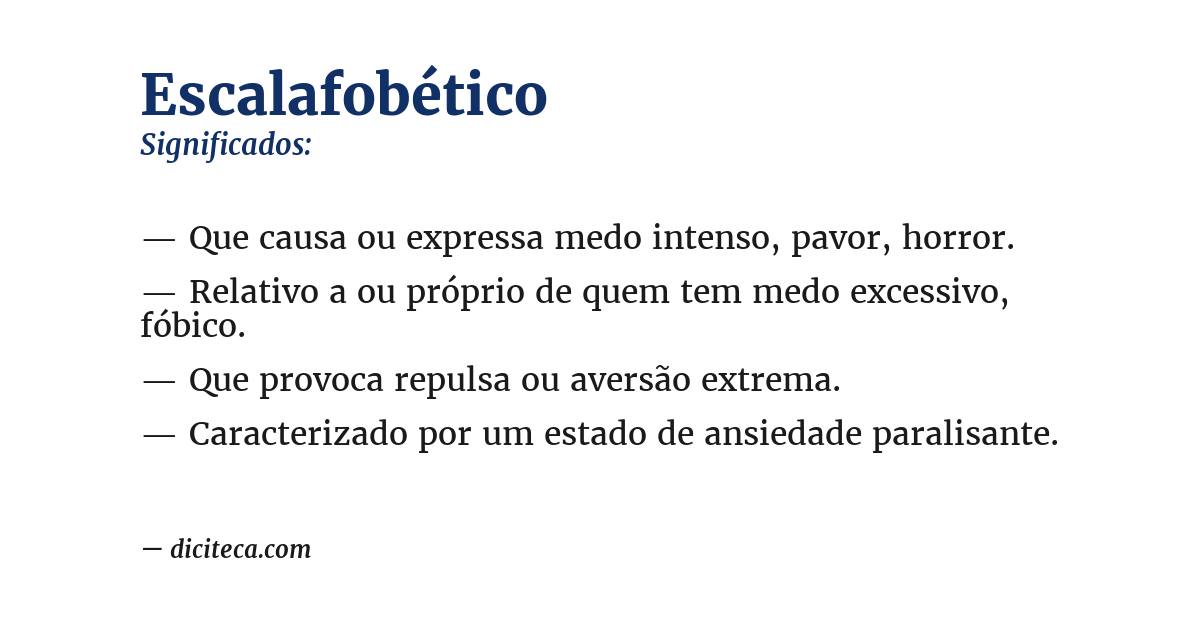 Significado de escalafobético
