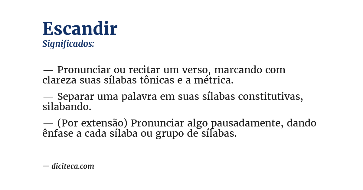 Significado de escandir