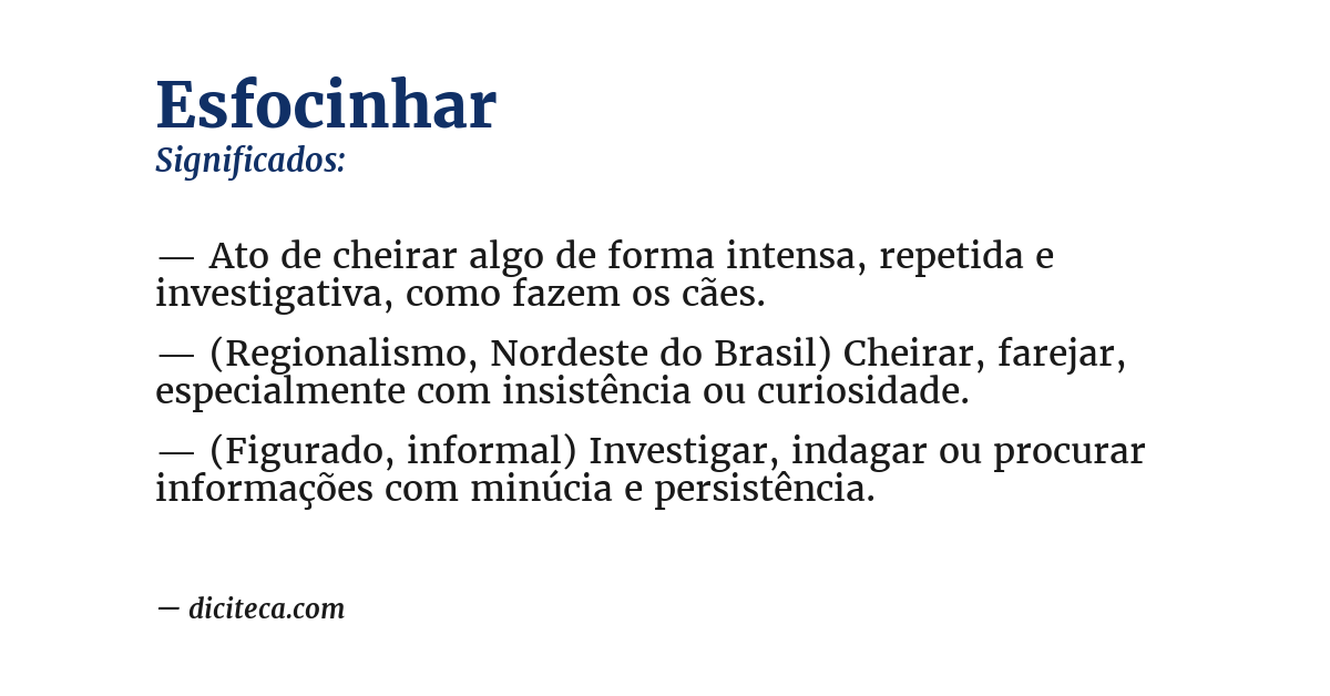 Significado de esfocinhar