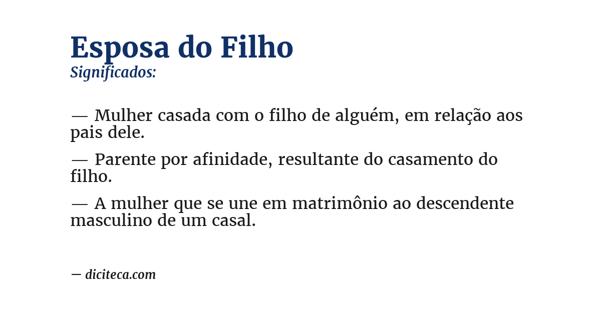 Significado de esposa do filho
