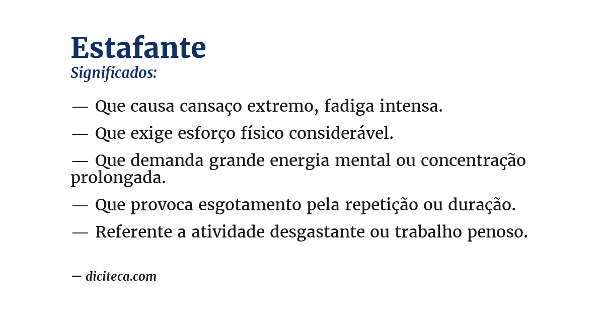 Significado de estafante