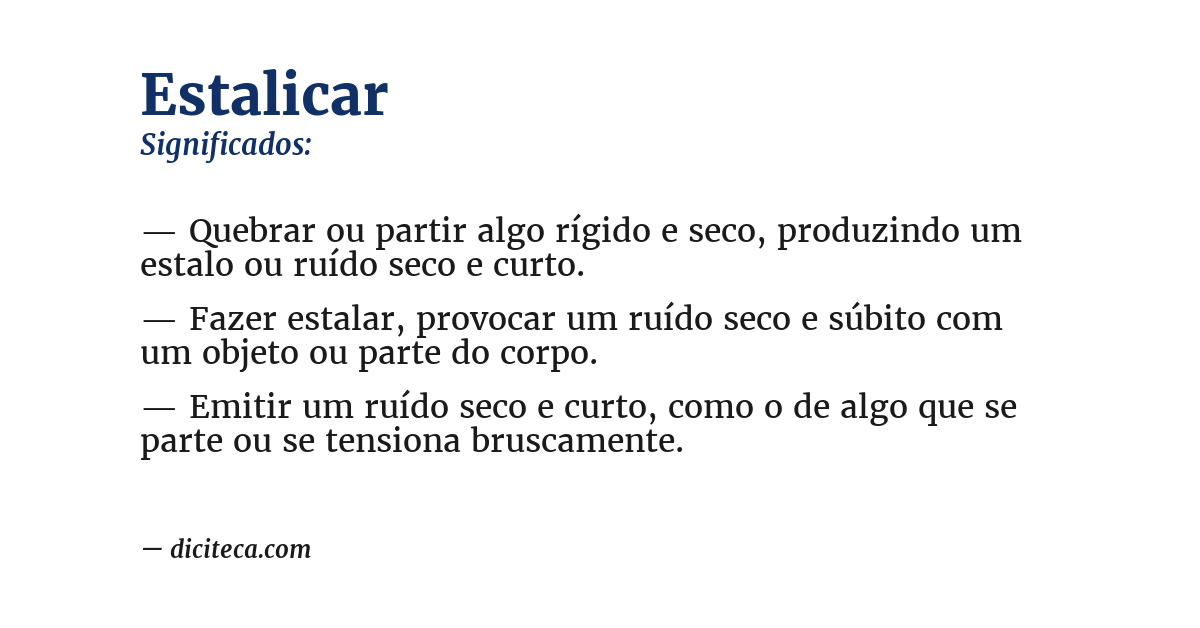 Significado de estalicar