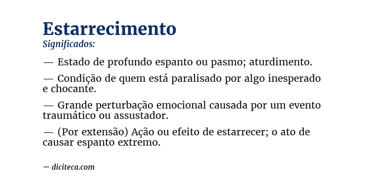 Significado de estarrecimento