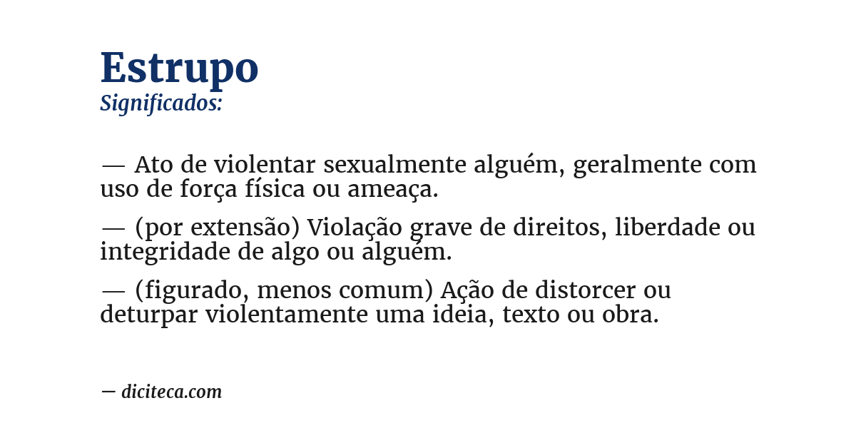 Significado de estrupo