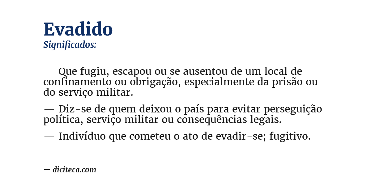 Significado de evadido