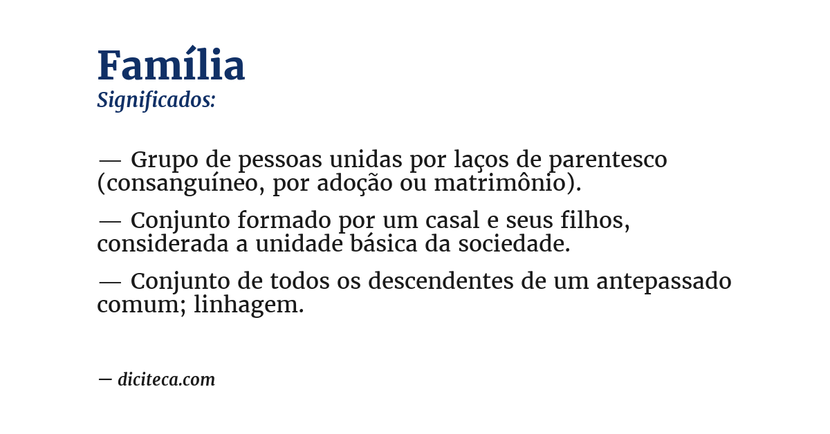 Significado de família