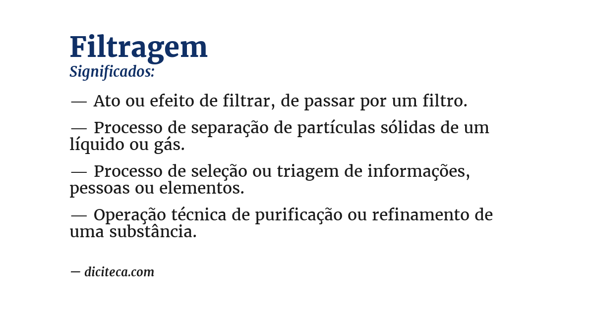 Significado de filtragem
