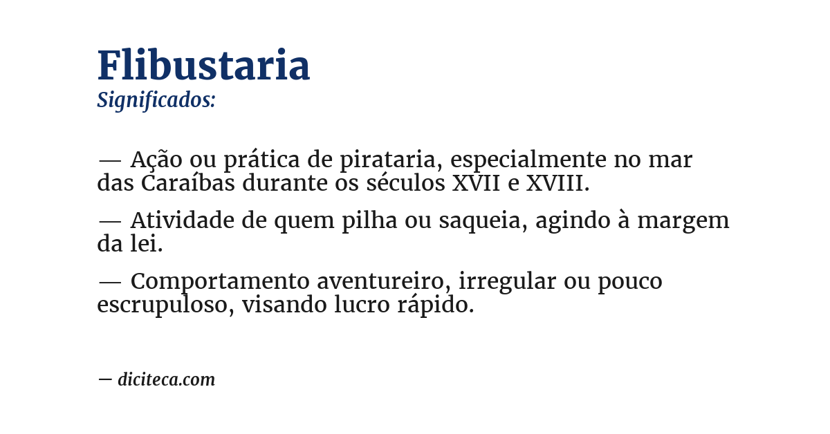 Significado de flibustaria
