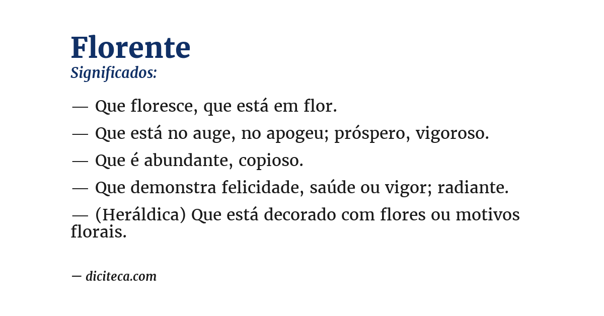 Significado de florente