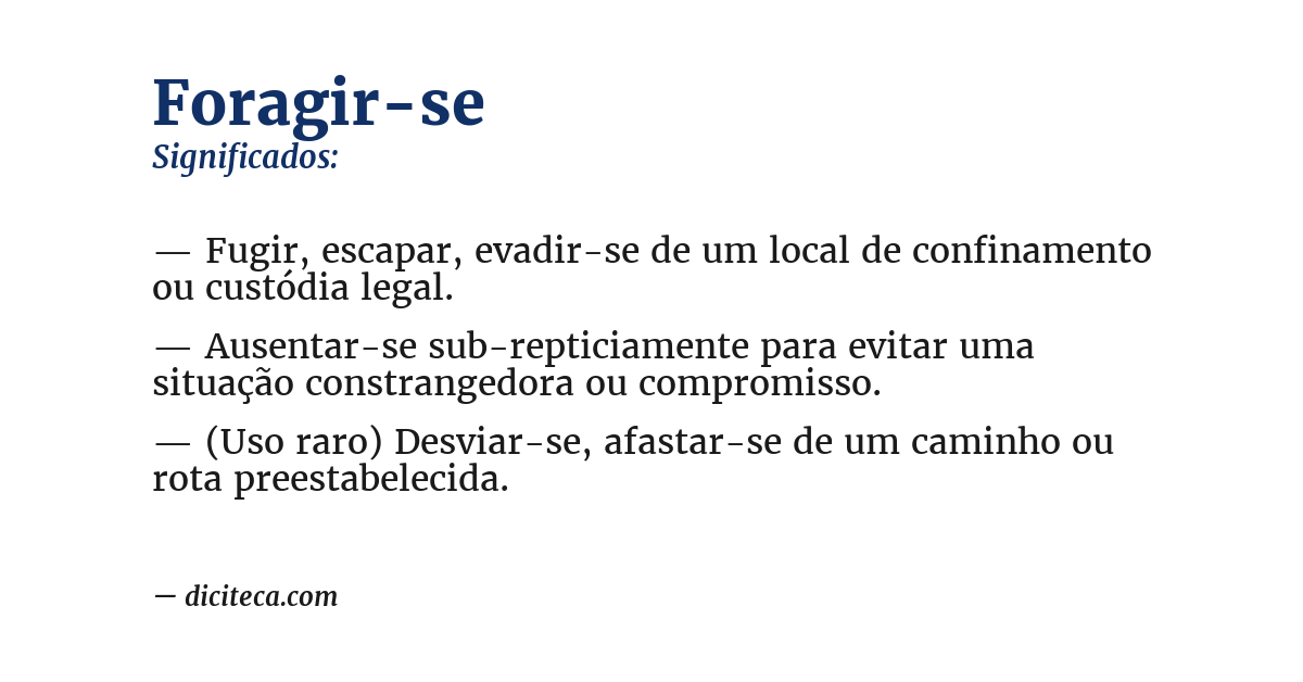 Significado de foragir-se