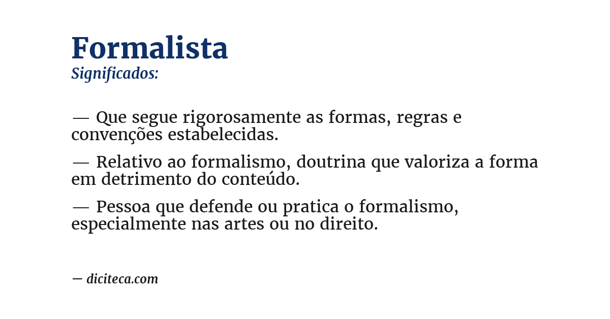 Significado de formalista