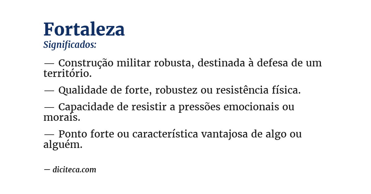 Significado de fortaleza