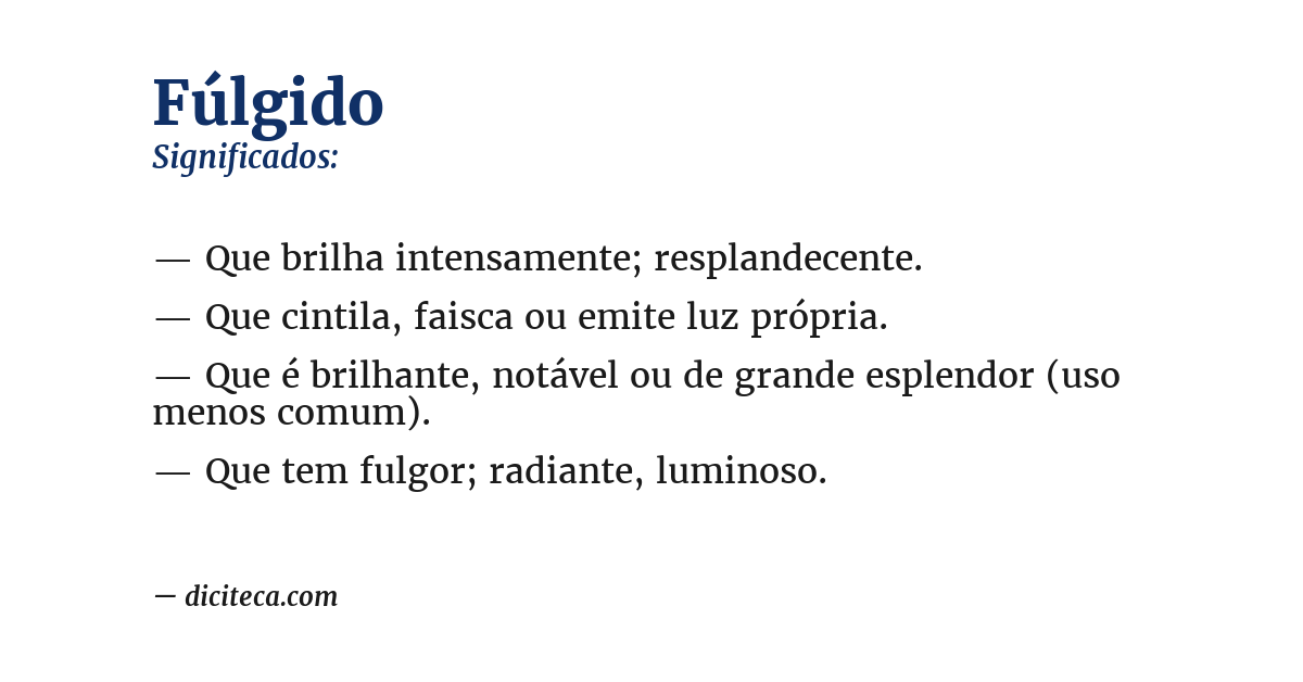 Significado de fúlgido