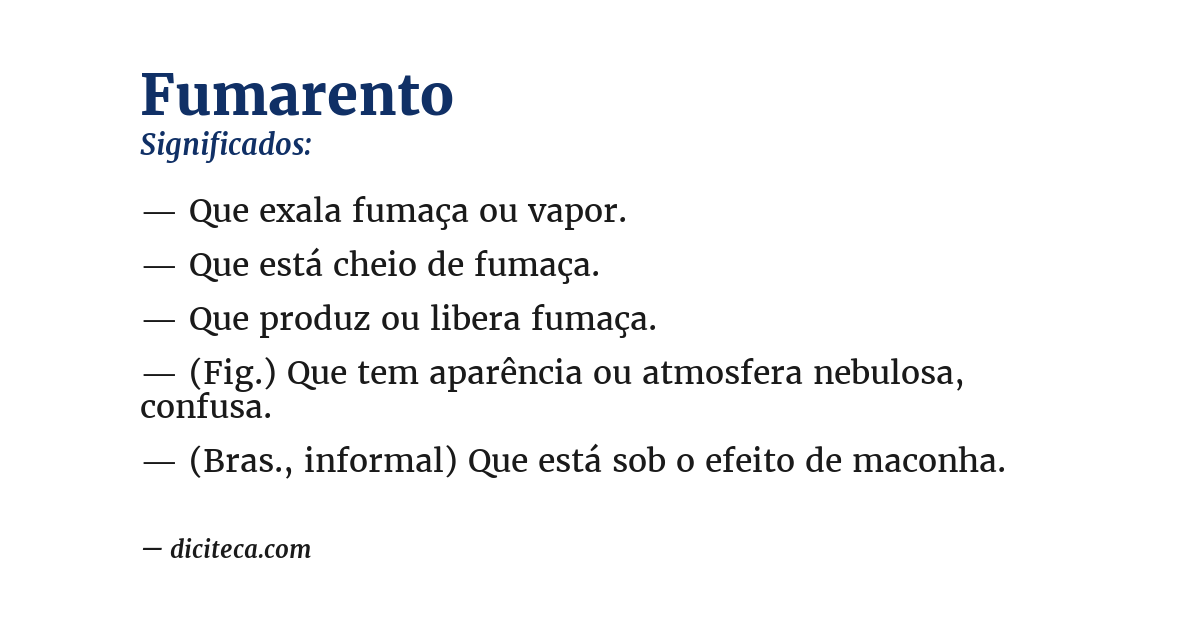 Significado de fumarento