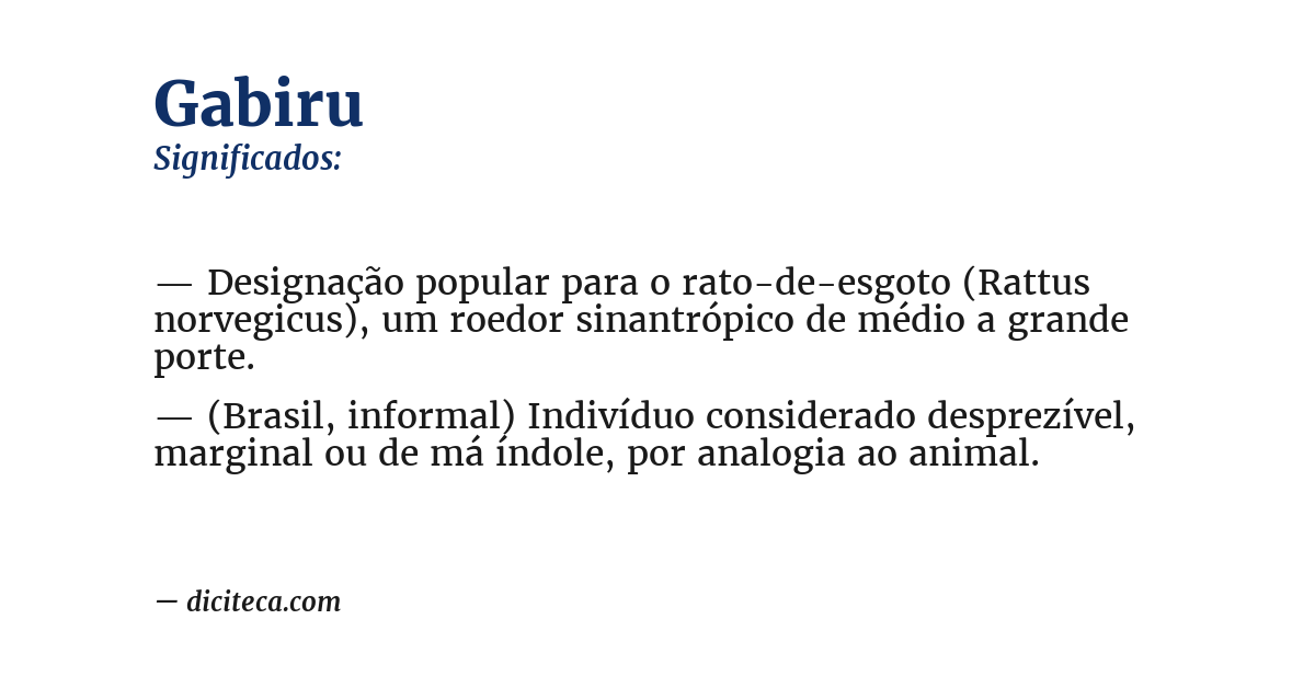 Significado de gabiru