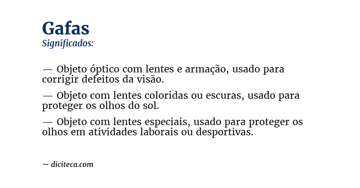 Significado de gafas