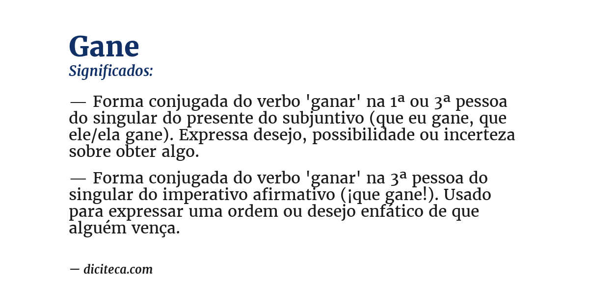 Significado de gane