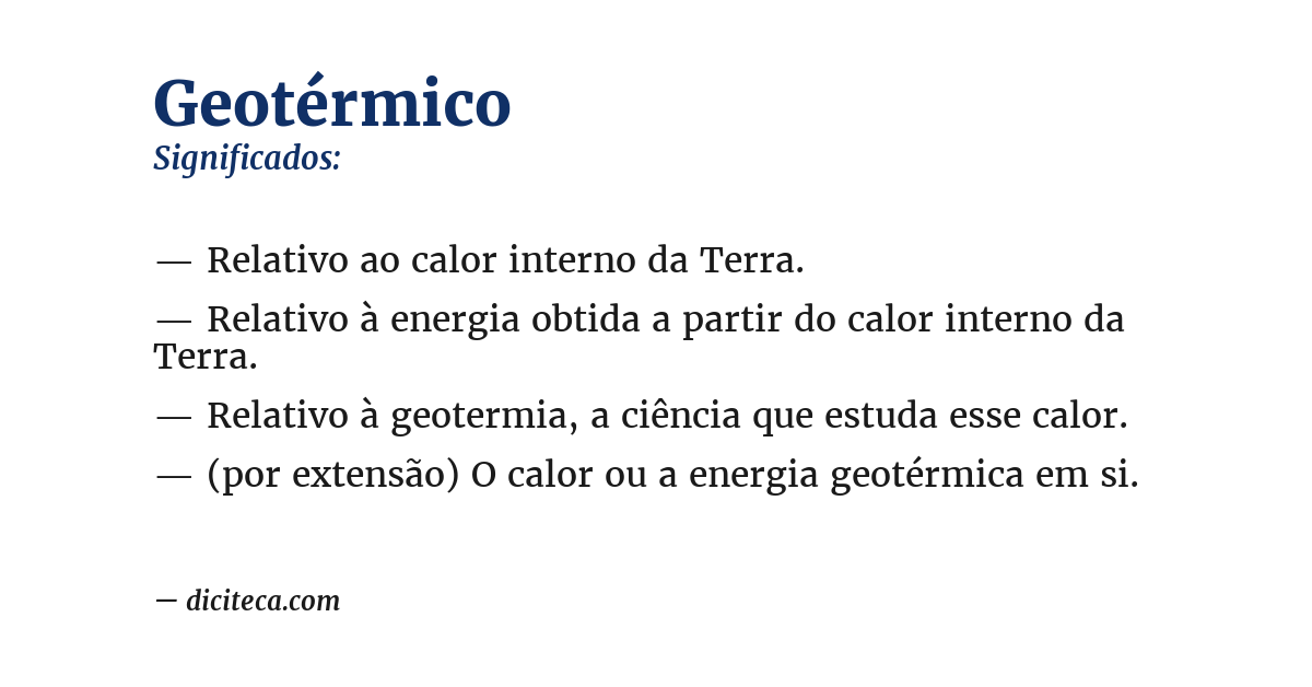 Significado de geotérmico