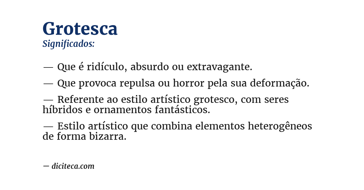 Significado de grotesca