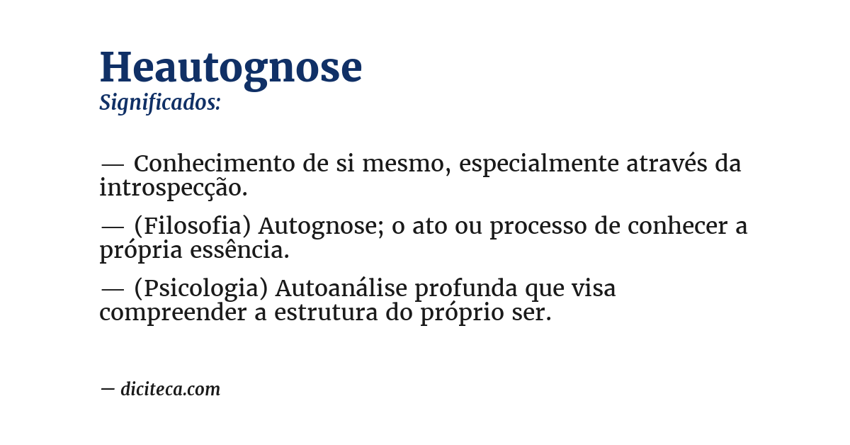 Significado de heautognose