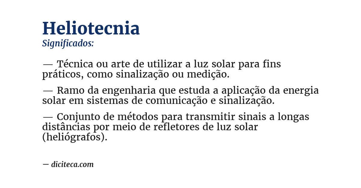 Significado de heliotecnia
