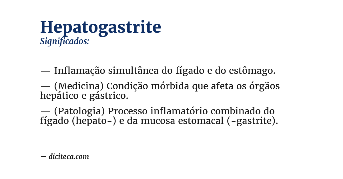 Significado de hepatogastrite