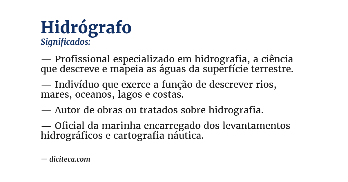 Significado de hidrógrafo
