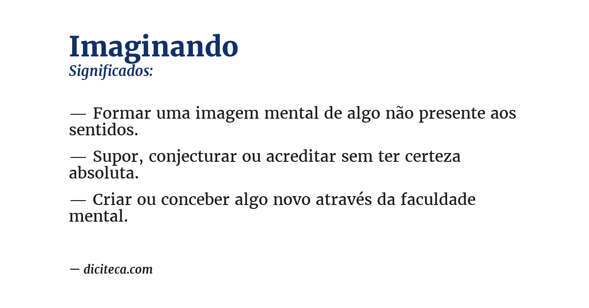 Significado de imaginando
