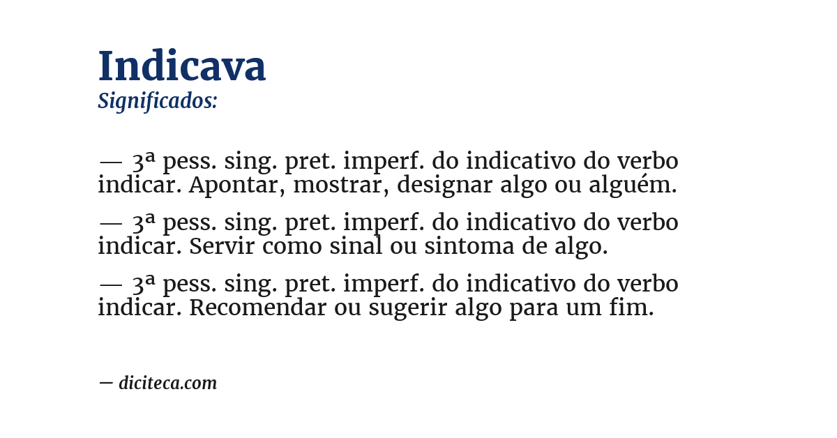 Significado de indicava