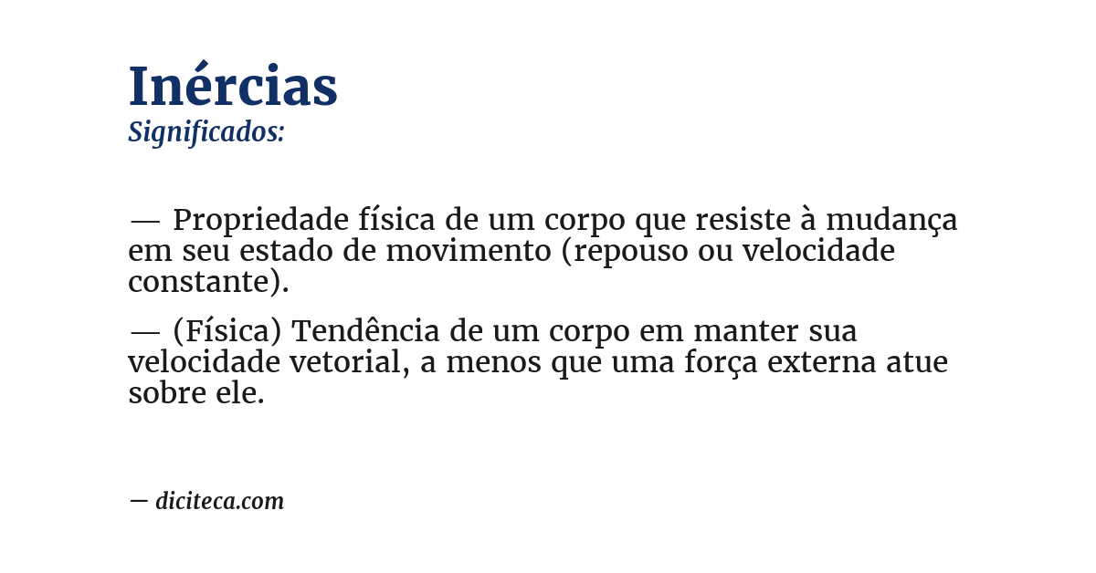 Significado de inércias
