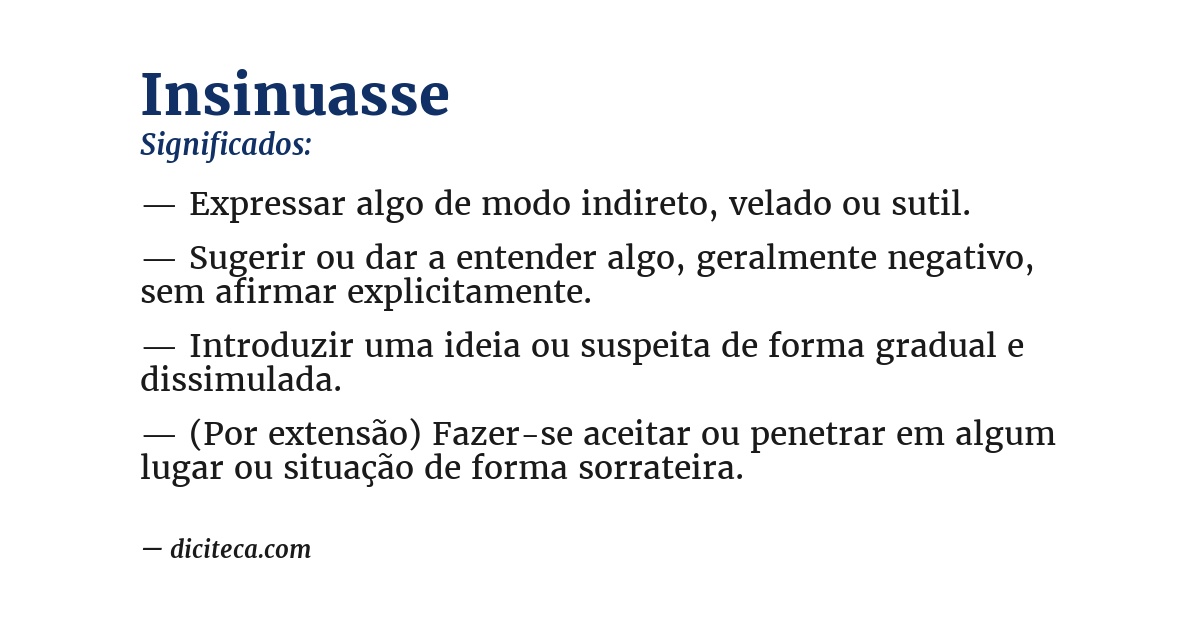 Significado de insinuasse