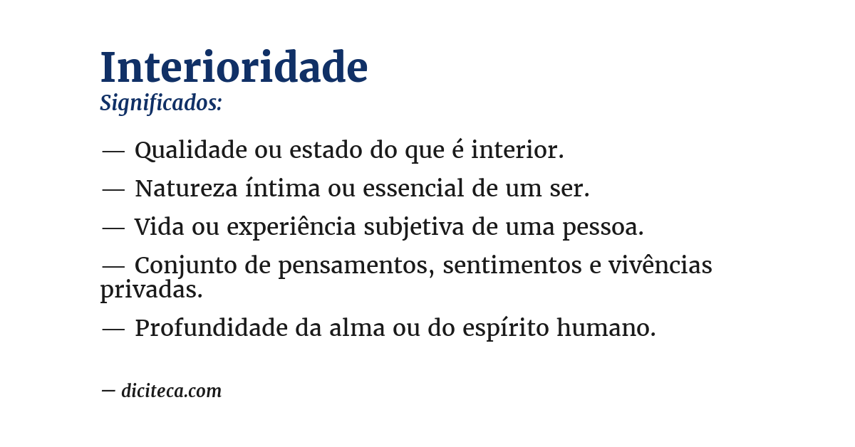 Significado de interioridade