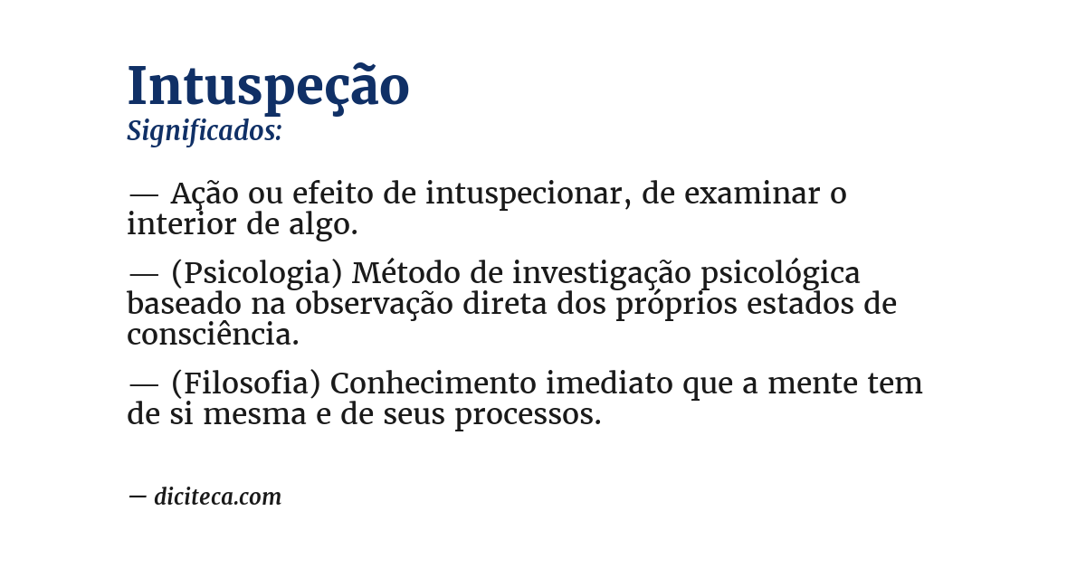 Significado de intuspeção