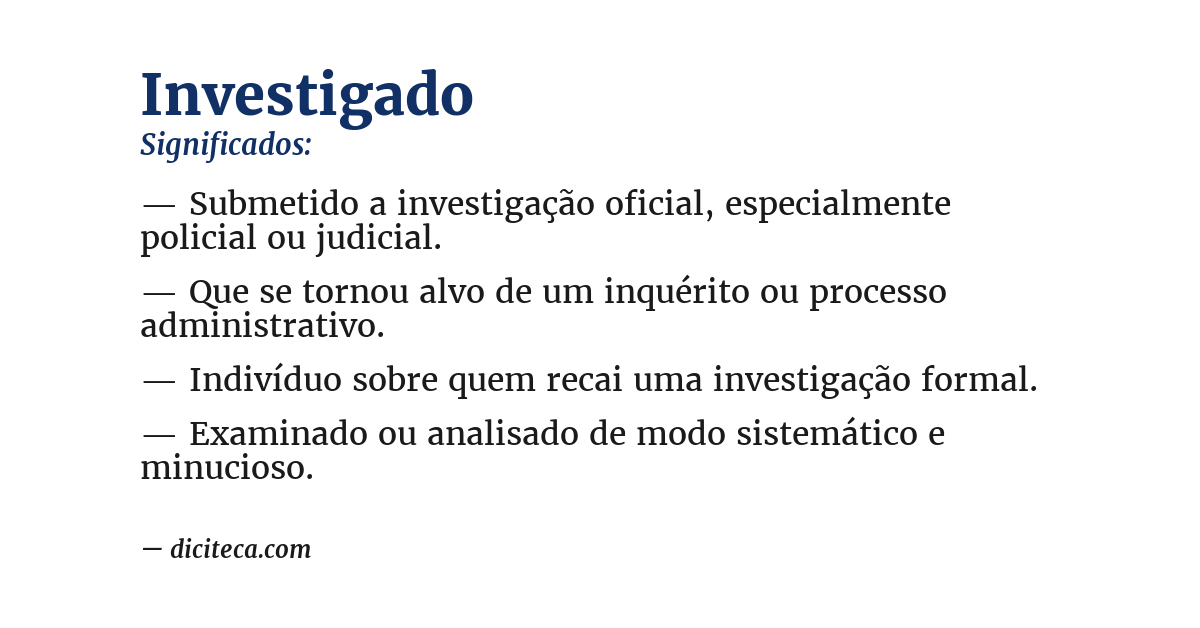 Significado de investigado