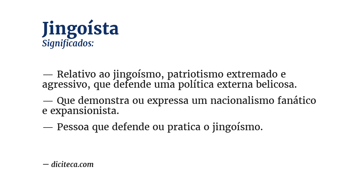 Significado de jingoísta
