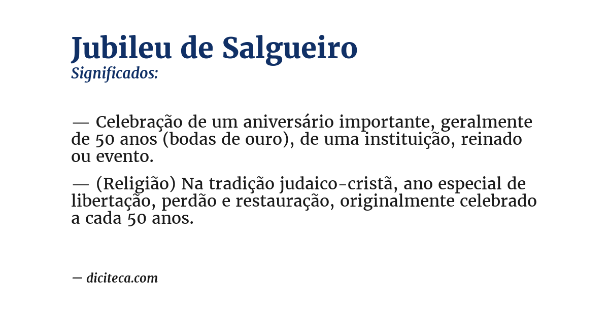 Significado de jubileu de salgueiro