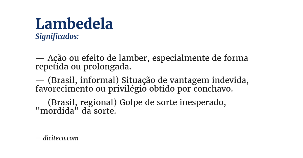 Significado de lambedela