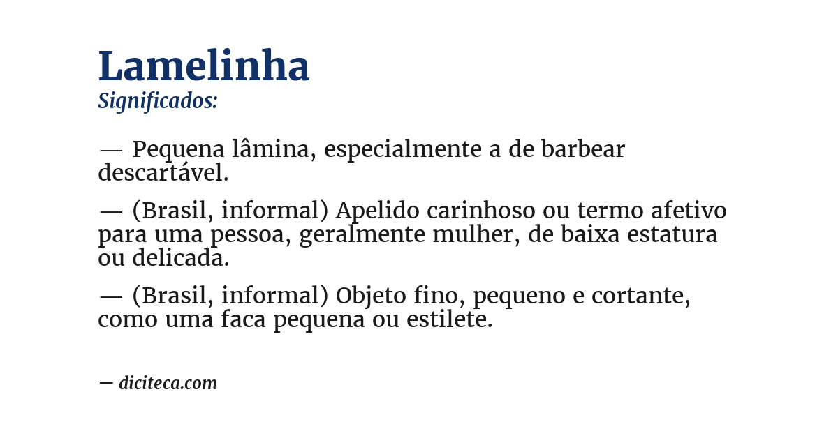 Significado de lamelinha