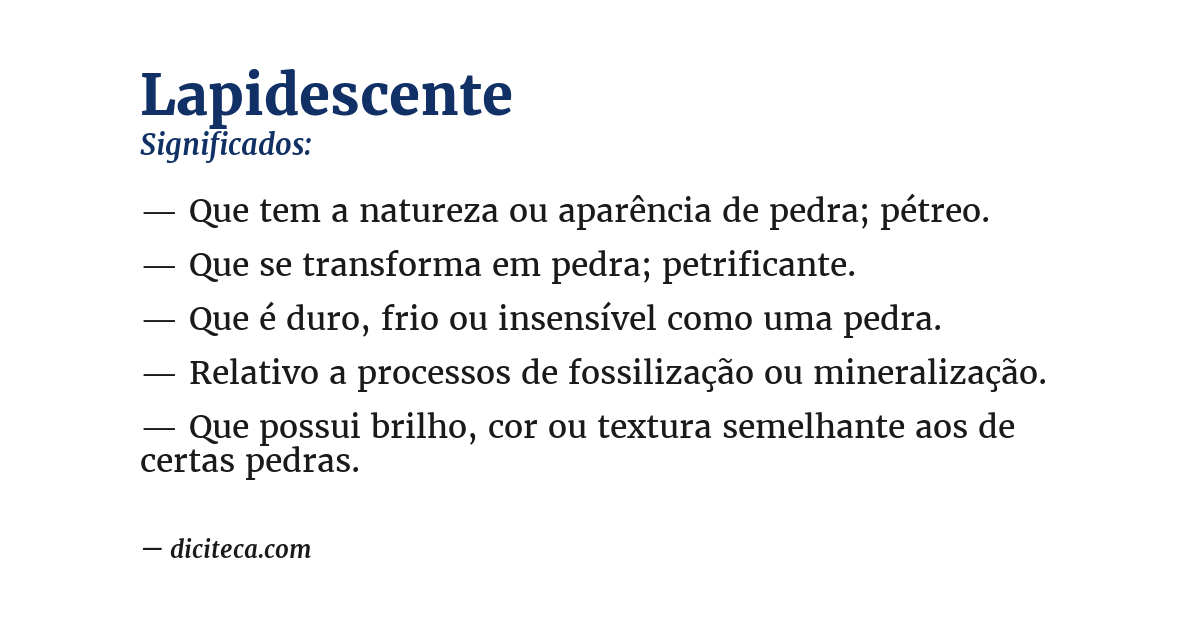 Significado de lapidescente