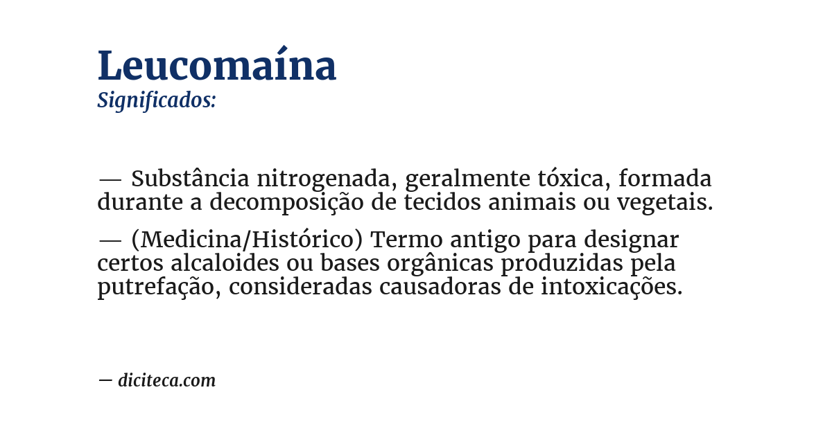 Significado de leucomaína