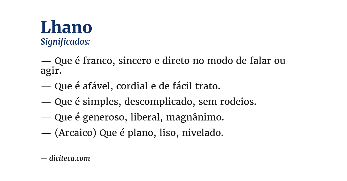 Significado de lhano