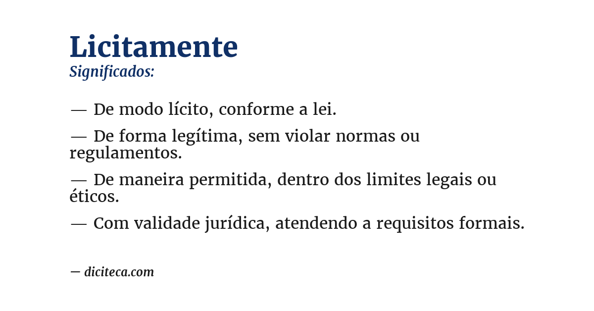 Significado de licitamente