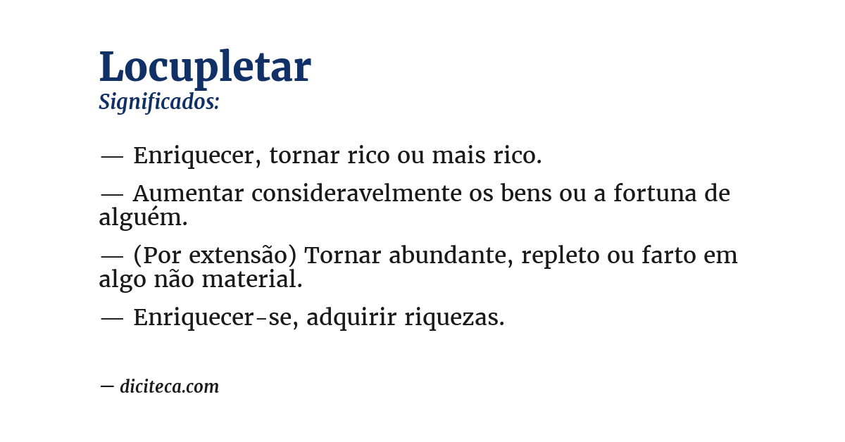 Significado de locupletar