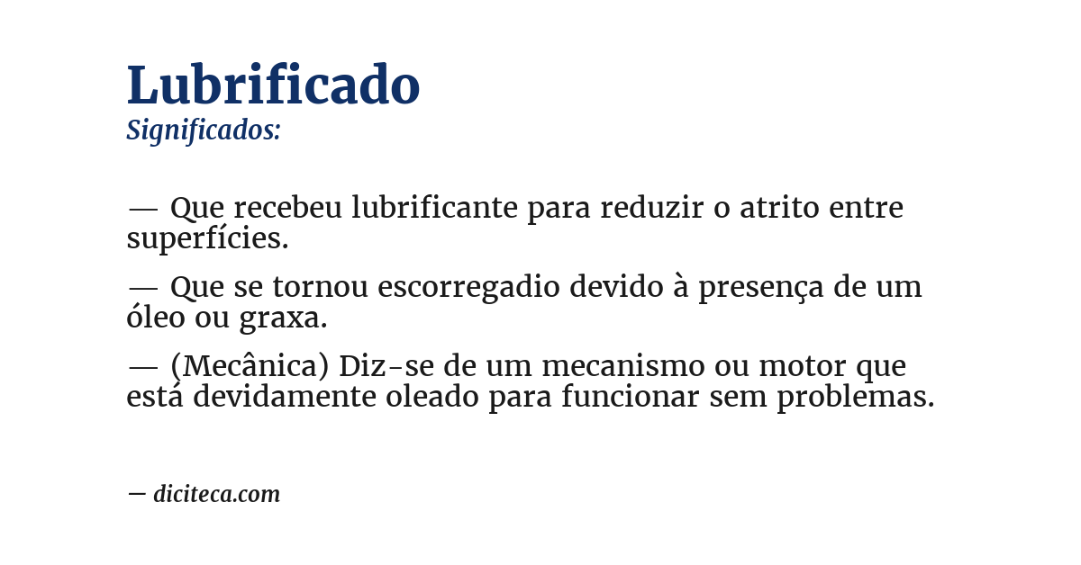 Significado de lubrificado